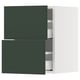 SEKTION / MAXIMERA Gabinete de pared+2 cajones, blanco/Havstorp verde oscuro, 15x15x20 "