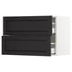 SEKTION / MAXIMERA Gabinete de pared+2 cajones, blanco/Lerhyttan teñido en negro, 30x15x20 "