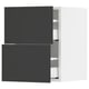 SEKTION / MAXIMERA Gabinete de pared+2 cajones, blanco/Nickebo antracita mate, 15x15x20 "