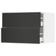 SEKTION / MAXIMERA Gabinete de pared+2 cajones, blanco/Nickebo antracita mate, 30x15x20 "