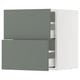 SEKTION / MAXIMERA Gabinete de pared+2 cajones, blanco/Nickebo verde grisáceo mate, 18x15x20 "
