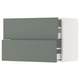 SEKTION / MAXIMERA Gabinete de pared+2 cajones, blanco/Nickebo verde grisáceo mate, 30x15x20 "