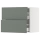 SEKTION / MAXIMERA Gabinete de pared+2 cajones, blanco/Nickebo verde grisáceo mate, 24x15x20 "