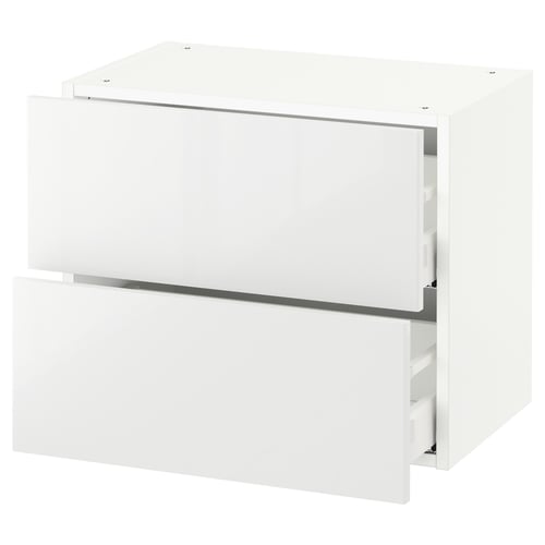 SEKTION / MAXIMERA Gabinete de pared+2 cajones, blanco/Ringhult blanco, 24x15x20 "