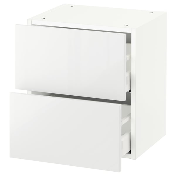 SEKTION / MAXIMERA Gabinete de pared+2 cajones, blanco/Ringhult blanco, 18x15x20 "