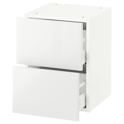 SEKTION / MAXIMERA Gabinete de pared+2 cajones, blanco/Ringhult blanco, 15x15x20 "