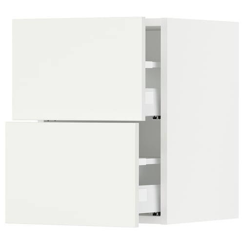 SEKTION / MAXIMERA Gabinete de pared+2 cajones, blanco/Vallstena blanco, 15x15x20 "
