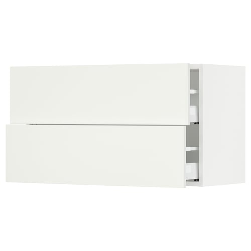 SEKTION / MAXIMERA Gabinete de pared+2 cajones, blanco/Vallstena blanco, 36x15x20 "