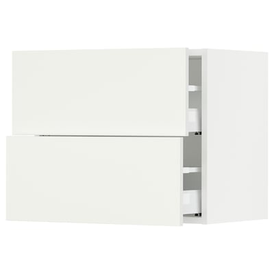 SEKTION / MAXIMERA Gabinete de pared+2 cajones, blanco/Vallstena blanco, 24x15x20 "