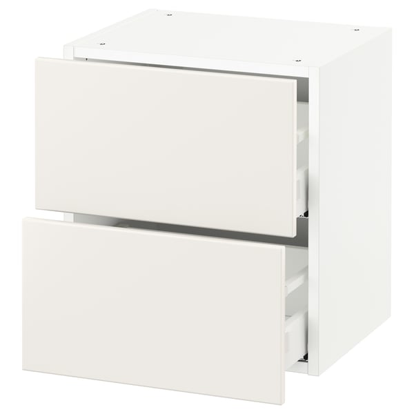 SEKTION / MAXIMERA Gabinete de pared+2 cajones, blanco/Veddinge blanco, 18x15x20 "