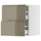 SEKTION / MAXIMERA Gabinete de pared+2 cajones, blanco/Voxtorp marrón grisáceo oscuro alto brillo, 18x15x20 "