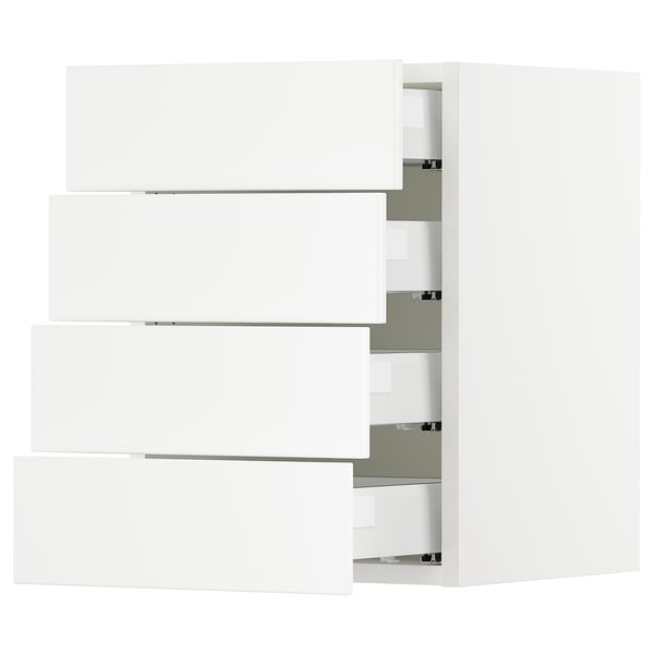 SEKTION / MAXIMERA Gabinete de pared+4 cajones, blanco/Axstad blanco mate, 15x15x20 "
