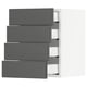 SEKTION / MAXIMERA Gabinete de pared+4 cajones, blanco/Axstad gris oscuro, 15x15x20 "