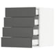 SEKTION / MAXIMERA Gabinete de pared+4 cajones, blanco/Axstad gris oscuro, 18x15x20 "