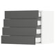 SEKTION / MAXIMERA Gabinete de pared+4 cajones, blanco/Axstad gris oscuro, 24x15x20 "