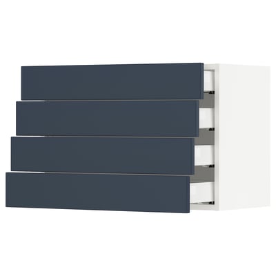 SEKTION / MAXIMERA Gabinete de pared+4 cajones, blanco Axstad/mate azul, 30x15x20 "