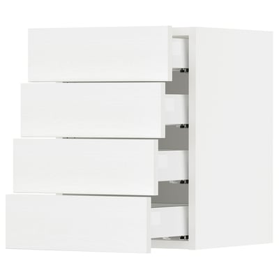 SEKTION / MAXIMERA Gabinete de pared+4 cajones, blanco Enköping/blanco efecto madera, 15x15x20 "