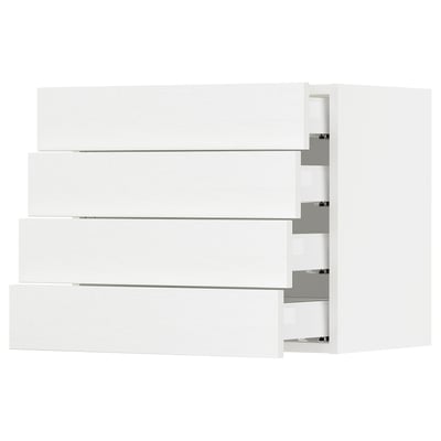 SEKTION / MAXIMERA Gabinete de pared+4 cajones, blanco Enköping/blanco efecto madera, 24x15x20 "