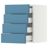 SEKTION / MAXIMERA Gabinete de pared+4 cajones, blanco/Lerhyttan azul, 15x15x20 "