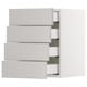 SEKTION / MAXIMERA Gabinete de pared+4 cajones, blanco/Lerhyttan gris claro, 15x15x20 "