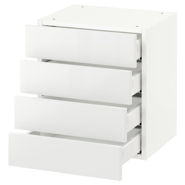 SEKTION / MAXIMERA Gabinete de pared+4 cajones, blanco/Ringhult blanco, 18x15x20 "