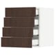 SEKTION / MAXIMERA Gabinete de pared+4 cajones, blanco/Sinarp marrón, 18x15x20 "