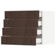 SEKTION / MAXIMERA Gabinete de pared+4 cajones, blanco/Sinarp marrón, 24x15x20 "