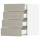 SEKTION / MAXIMERA Gabinete de pared+4 cajones, blanco/Stensund beige, 15x15x20 "