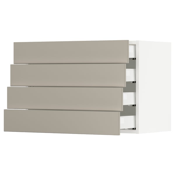 SEKTION / MAXIMERA Gabinete de pared+4 cajones, blanco/Stensund beige, 30x15x20 "