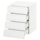 SEKTION / MAXIMERA Gabinete de pared+4 cajones, blanco/Voxtorp blanco mate, 15x15x20 "