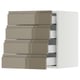 SEKTION / MAXIMERA Gabinete de pared+4 cajones, blanco/Voxtorp marrón grisáceo oscuro alto brillo, 18x15x20 "