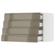 SEKTION / MAXIMERA Gabinete de pared+4 cajones, blanco/Voxtorp marrón grisáceo oscuro alto brillo, 30x15x20 "