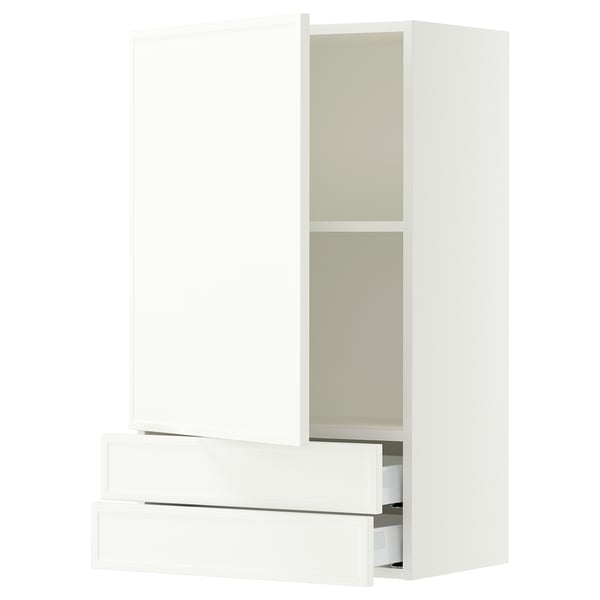 SEKTION / MAXIMERA Gabinete de pared+puerta/2 cajones, blanco/Aspudden blanco mate, 24x15x40 "