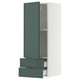 SEKTION / MAXIMERA Gabinete de pared+puerta/2 cajones, blanco/Aspudden gris verdoso oscuro, 15x15x40 "