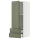 SEKTION / MAXIMERA Gabinete de pared+puerta/2 cajones, blanco/Axstad gris-verde, 15x15x40 "