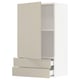 SEKTION / MAXIMERA Gabinete de pared+puerta/2 cajones, blanco/Havstorp beige, 24x15x40 "