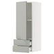 SEKTION / MAXIMERA Gabinete de pared+puerta/2 cajones, blanco/Havstorp gris claro, 15x15x40 "