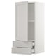 SEKTION / MAXIMERA Gabinete de pared+puerta/2 cajones, blanco/Lerhyttan gris claro, 18x15x40 "