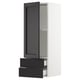 SEKTION / MAXIMERA Gabinete de pared+puerta/2 cajones, blanco/Lerhyttan teñido en negro, 15x15x40 "