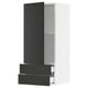 SEKTION / MAXIMERA Gabinete de pared+puerta/2 cajones, blanco/Nickebo antracita mate, 18x15x40 "