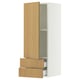 SEKTION / MAXIMERA Gabinete de pared+puerta/2 cajones, blanco/Sinarp chapa de roble, 15x15x40 "