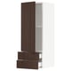 SEKTION / MAXIMERA Gabinete de pared+puerta/2 cajones, blanco/Sinarp marrón, 15x15x40 "