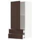 SEKTION / MAXIMERA Gabinete de pared+puerta/2 cajones, blanco/Sinarp marrón, 18x15x40 "