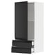 SEKTION / MAXIMERA Gabinete de pared+puerta/2 cajones, blanco/Upplöv antracita mate, 18x15x40 "