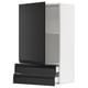 SEKTION / MAXIMERA Gabinete de pared+puerta/2 cajones, blanco/Upplöv antracita mate, 24x15x40 "