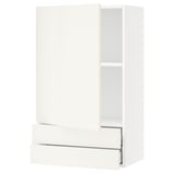 SEKTION / MAXIMERA Gabinete de pared+puerta/2 cajones, blanco/Veddinge blanco, 24x15x40 "