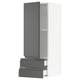 SEKTION / MAXIMERA Gabinete de pared+puerta/2 cajones, blanco/Voxtorp gris oscuro, 15x15x40 "
