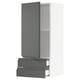 SEKTION / MAXIMERA Gabinete de pared+puerta/2 cajones, blanco/Voxtorp gris oscuro, 18x15x40 "