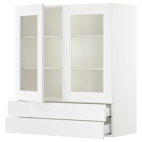 SEKTION / MAXIMERA Gabinete pared+2 prta vdr/2 cajones, blanco/Axstad blanco mate, 36x15x40 "