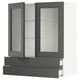 SEKTION / MAXIMERA Gabinete pared+2 prta vdr/2 cajones, blanco/Axstad gris oscuro, 36x15x40 "